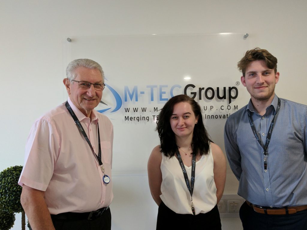 M-TEC New apprentices Reanne Wakefiled & Will Skelly with Training Officer Frank Lording